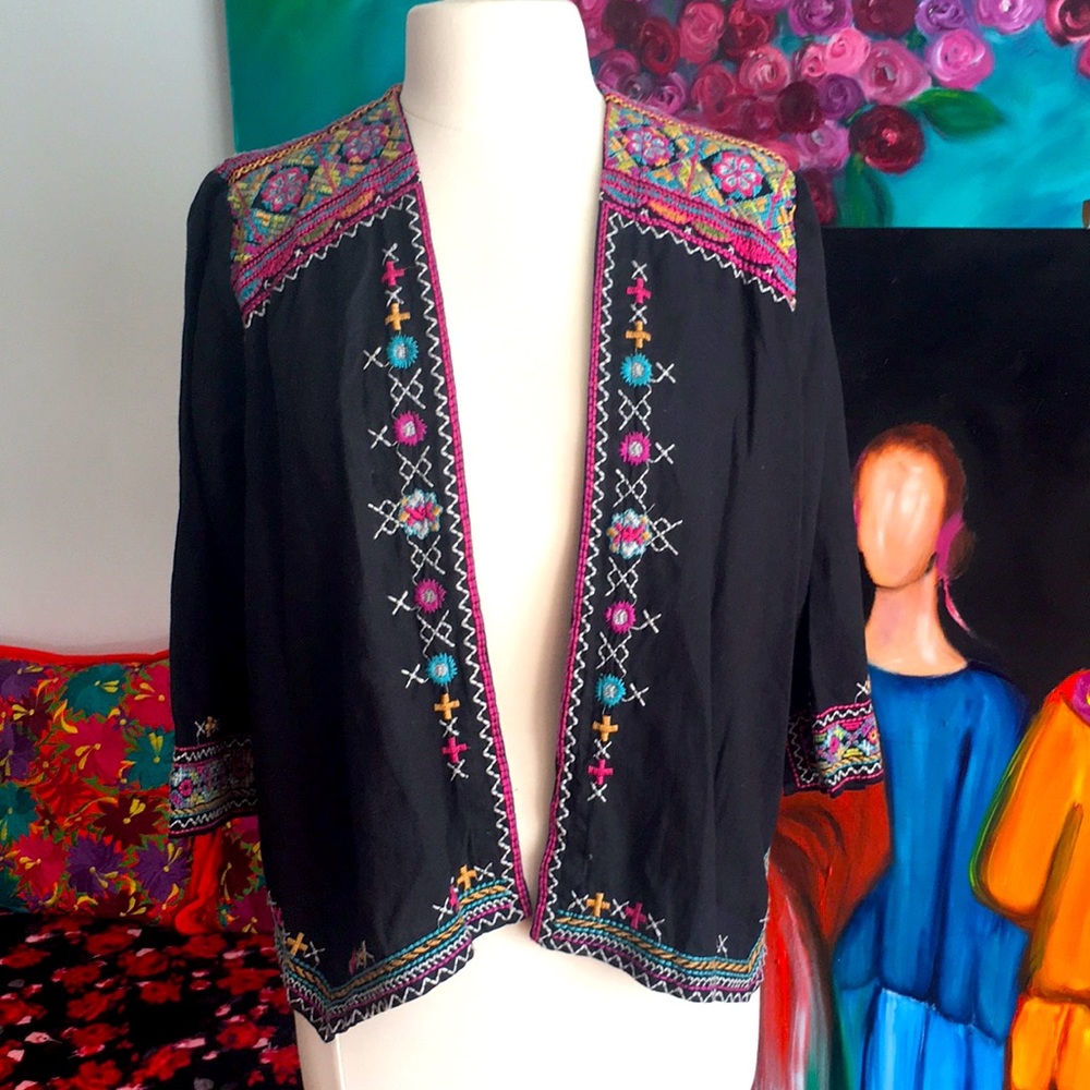 Johnny Was Linen Embroidered Kimono